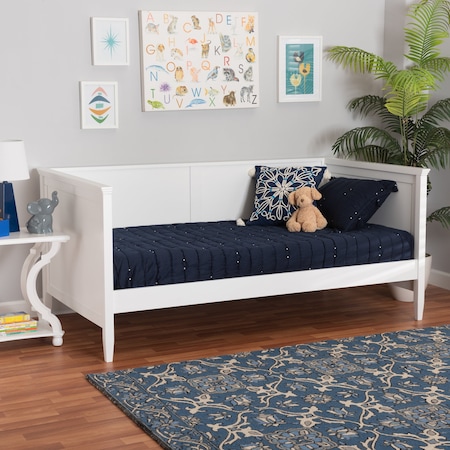 Baxton Studio Viva Classic and Traditional White Finished Wood Twin Size Daybed 224-12600-ZORO